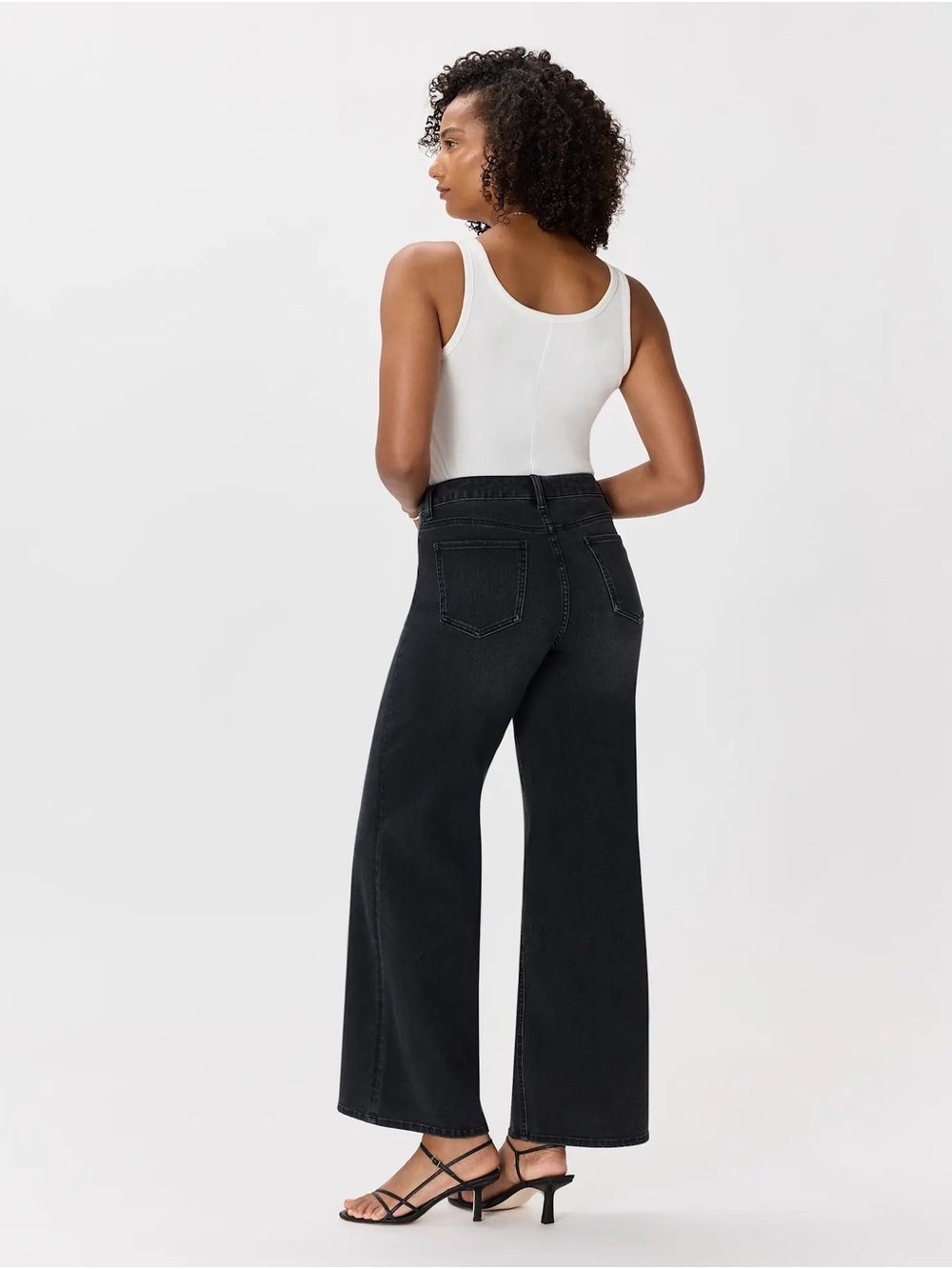 Quince Bella Stretch Wide Leg Jeans Faded Black - Picture 3 of 7